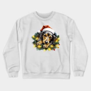 Lazy Dachshund Dog at Christmas Crewneck Sweatshirt